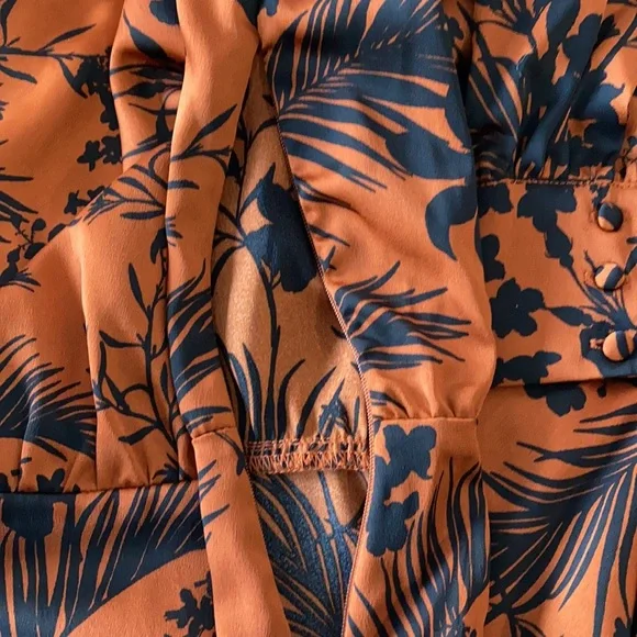 NWT Future Collective Long Sleeve Mock Neck Asymmetrical Dress Floral - Picture 6 of 6